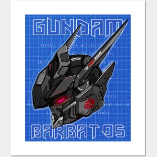 Gundam Barbatos Dark Blueprint Blue Blueprint Posters and Art